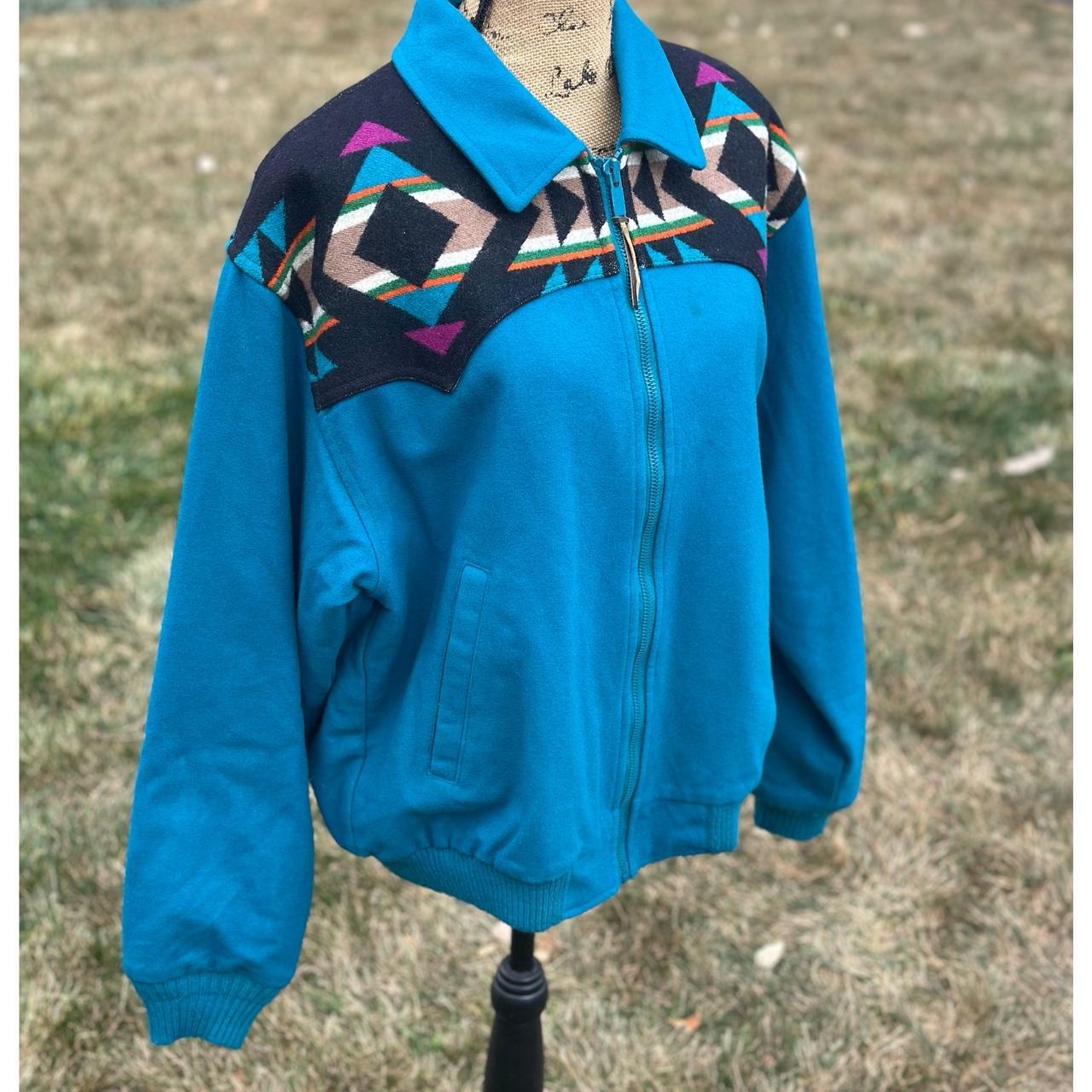 Pendleton Men's Bomber Jacket - Blue/Multi - L – … - image 1