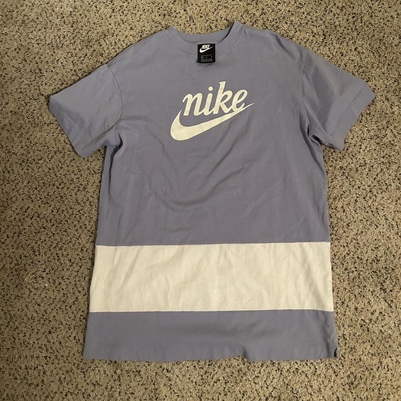 Nike Men's Purple and White T-shirt | Depop