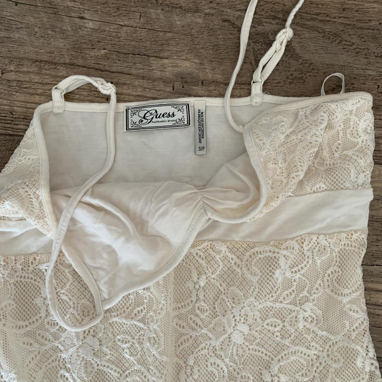 Guess vintage lace ivory cami perfect condition, so... - Depop