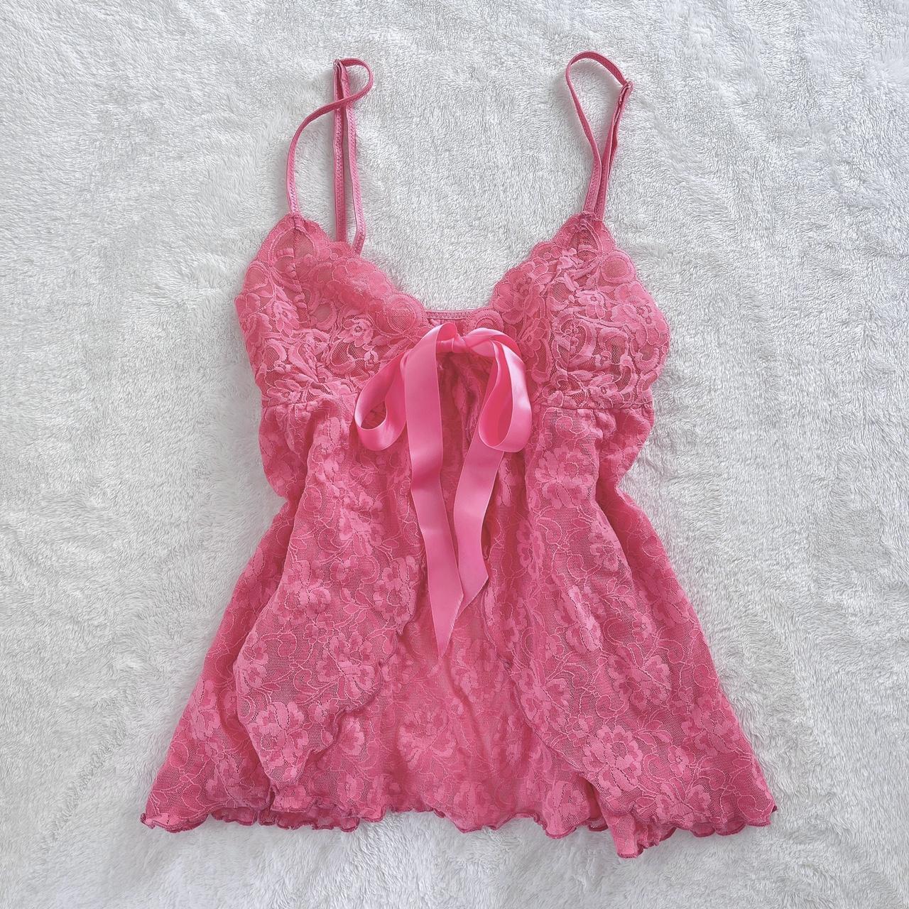japanese deadstock brand pink lace cami ☆ ♡⋆˙ ♡... - Depop