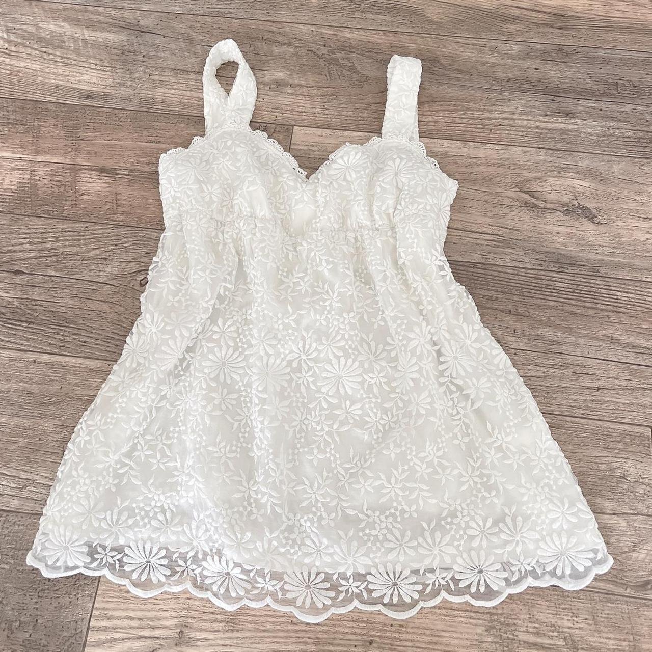 on hold! japanese white floral lace cami will fit... - Depop