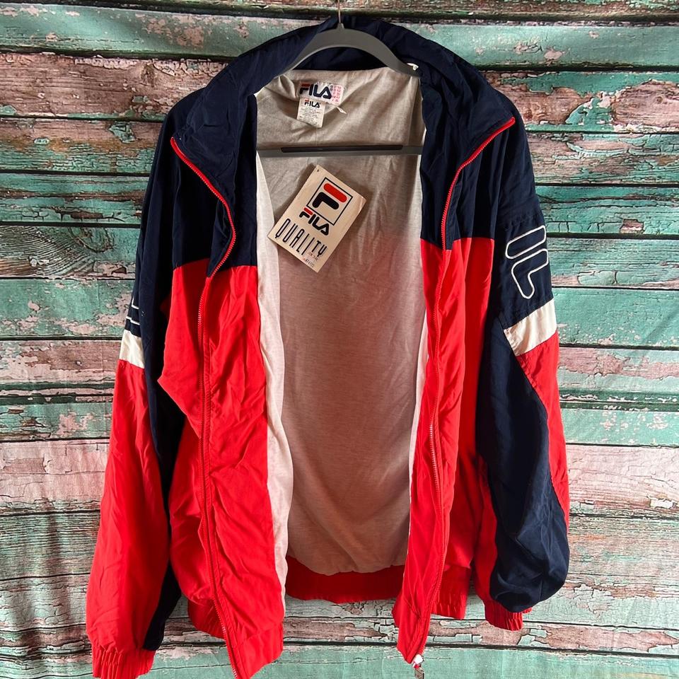 Vintage 90s early 2000s FILA track sports jacket/... - Depop