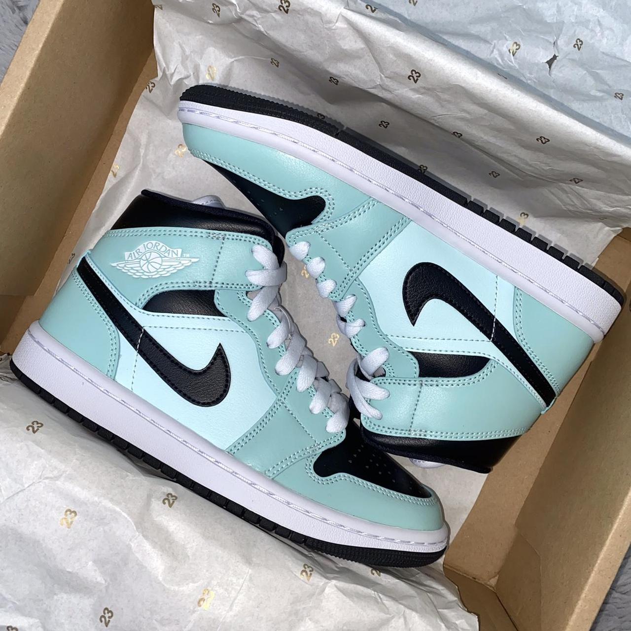 Nike Jordan 1 Mid Aqua Blue Tint Mint Green W Depop