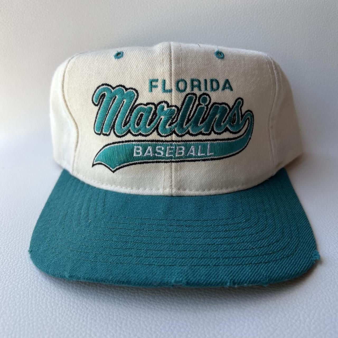 Vintage Starter Florida Marlins Teal 90s Baseball - Depop