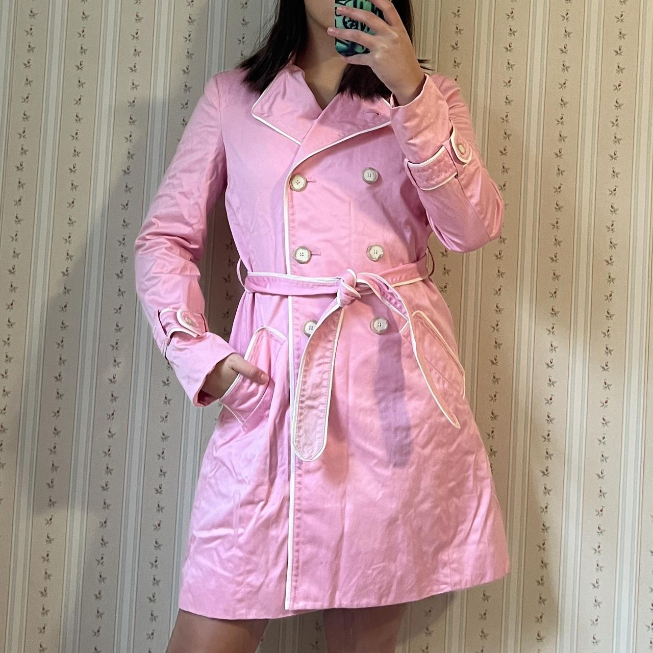 Coach pink trench coat best sale