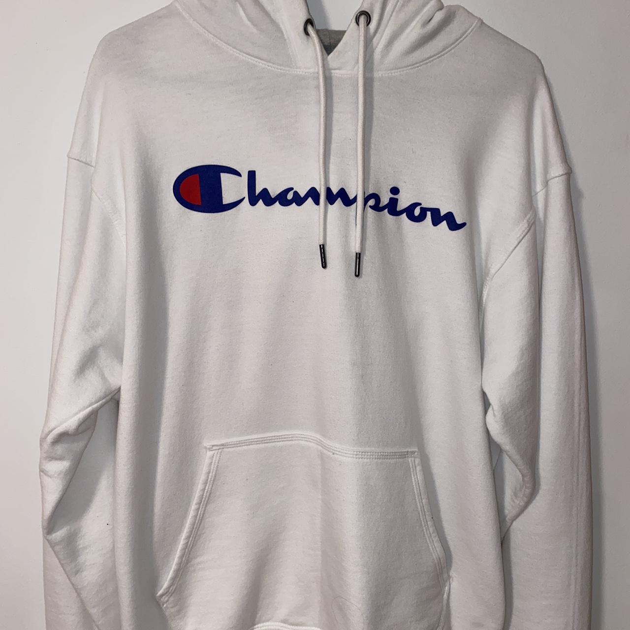 White Champion Hoodie like new #champiom #hoodie - Depop