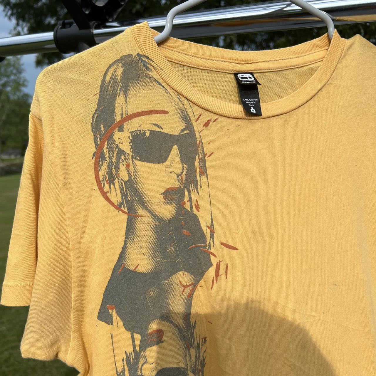 Title Bold Yellow Graphic Face T Shirt Stand Out Depop