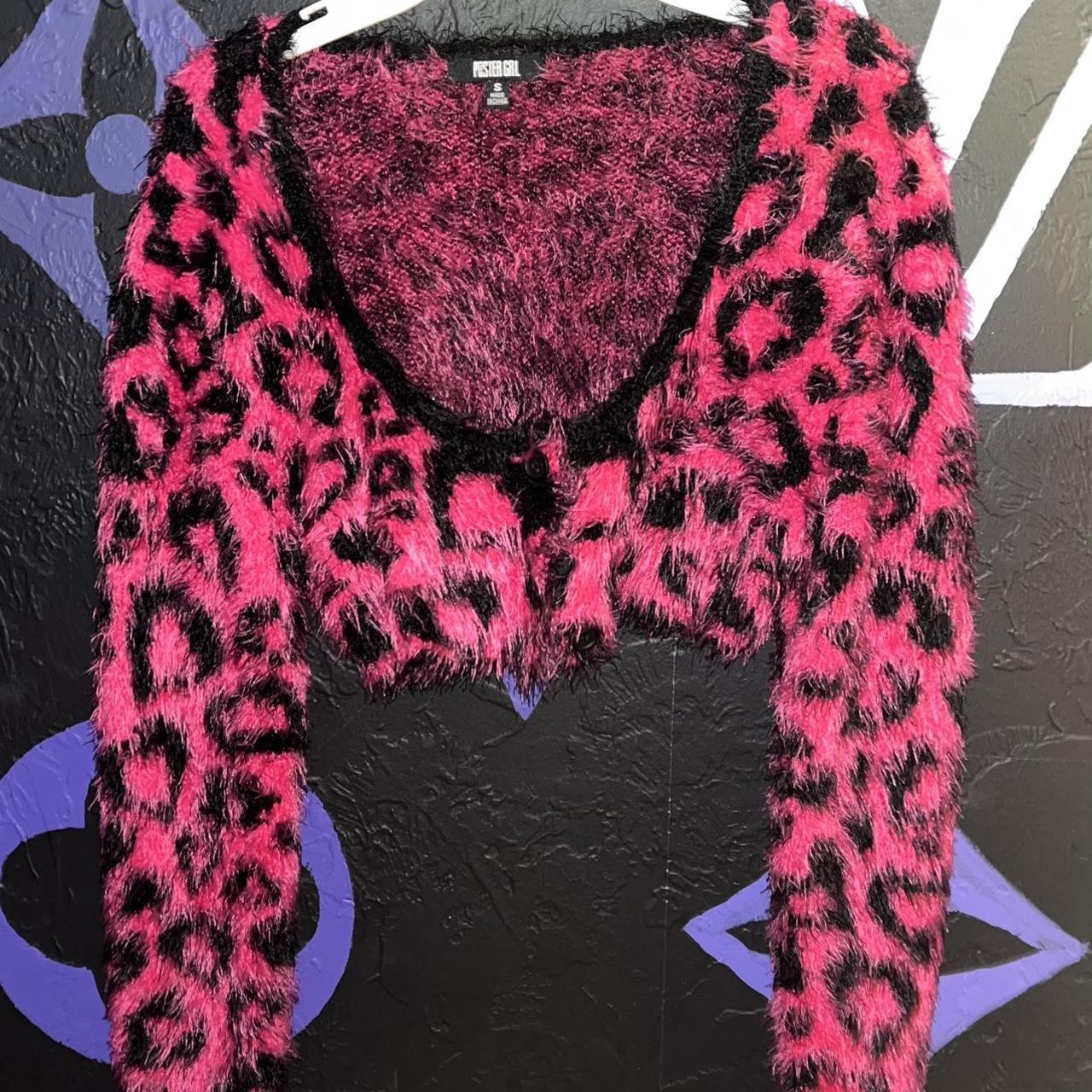 Poster Girl Women's Black and Pink Jumper Depop