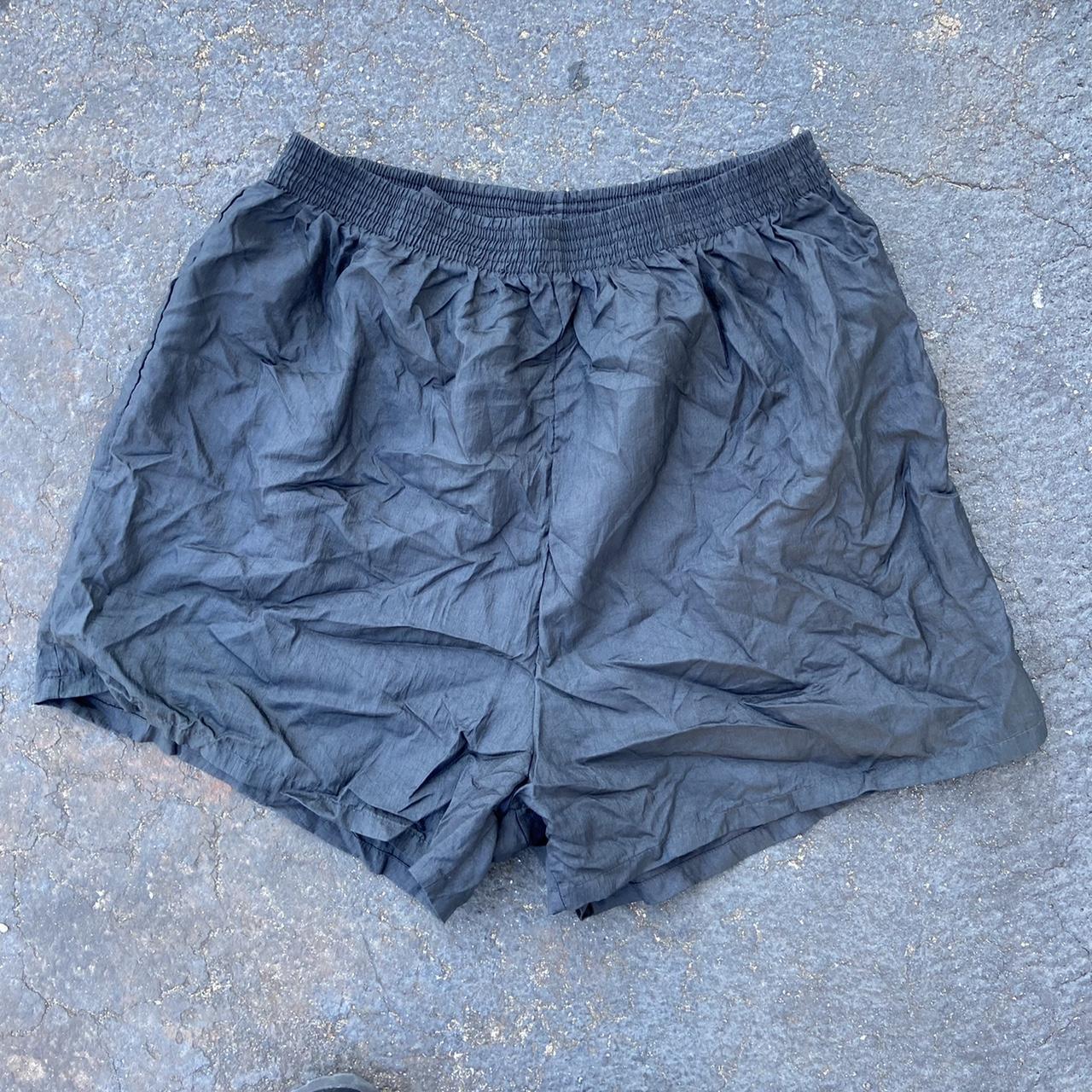 Vintage black nylon short shorts. By Hanes Her... - Depop