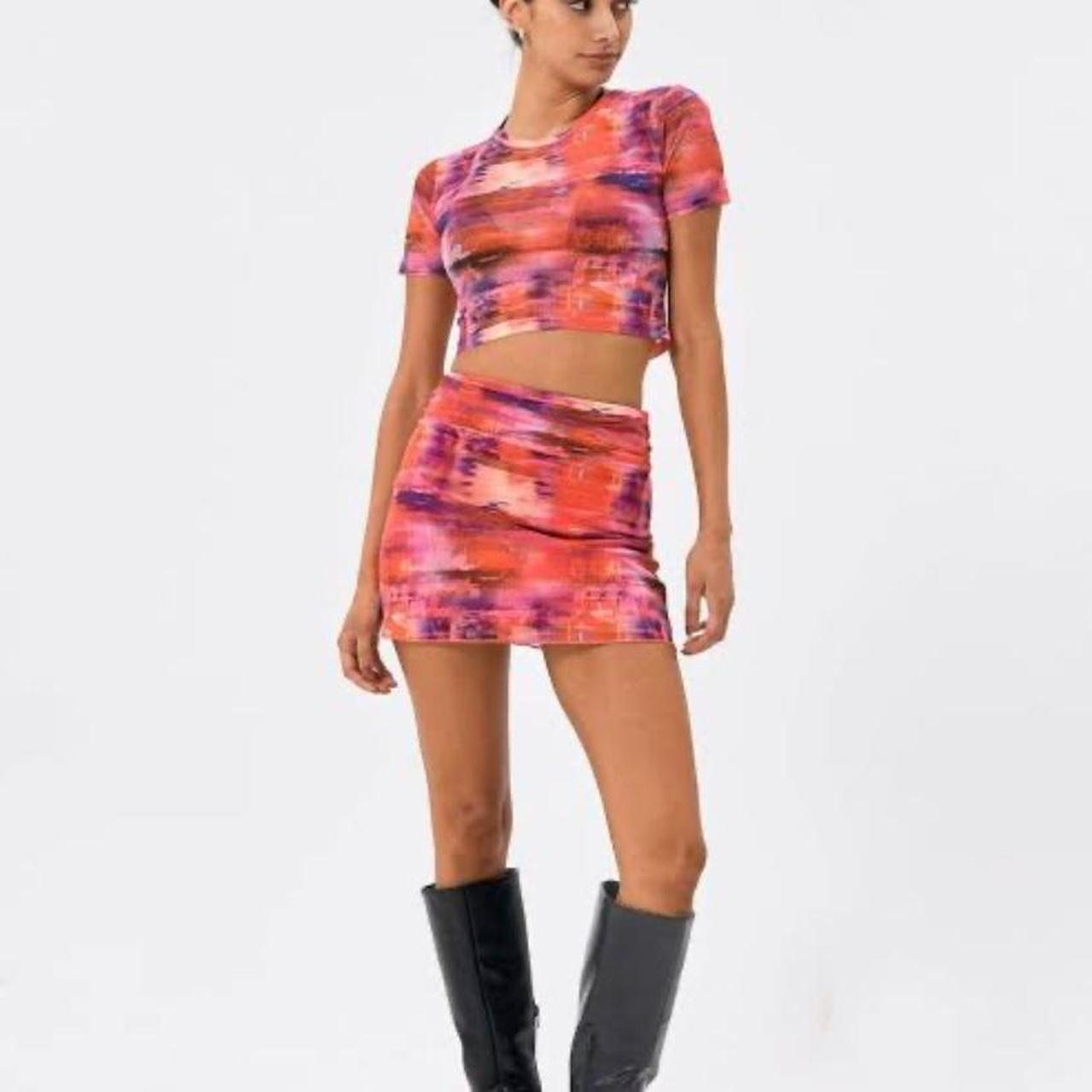 pink glassons set perfect condition skirt size s... Depop