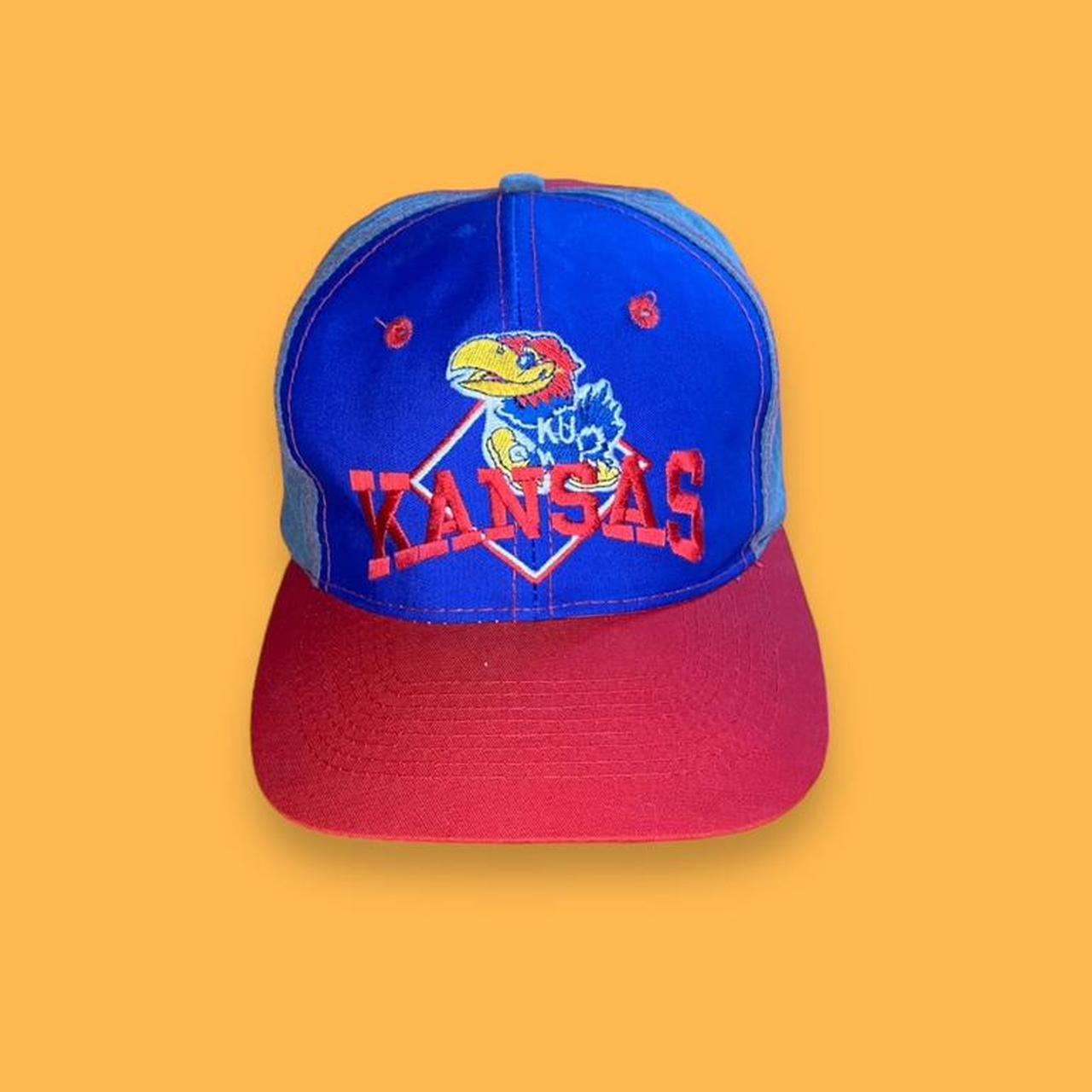 Men's The Game Kansas Jayhawks Color Block Baseball Hat sz L Blue