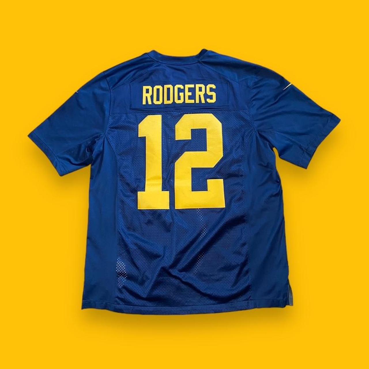 Men's Green Bay Packers Aaron Rodgers Nike Navy Blue Throwback