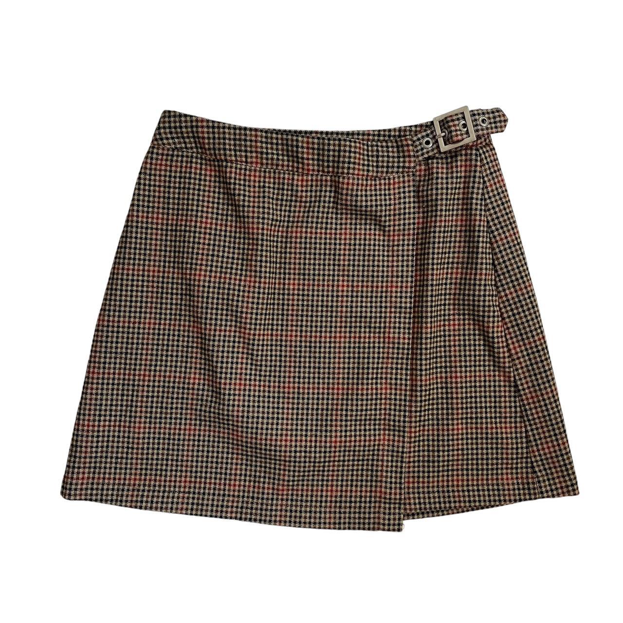 brandy melville tan brown emerson skirt plaid