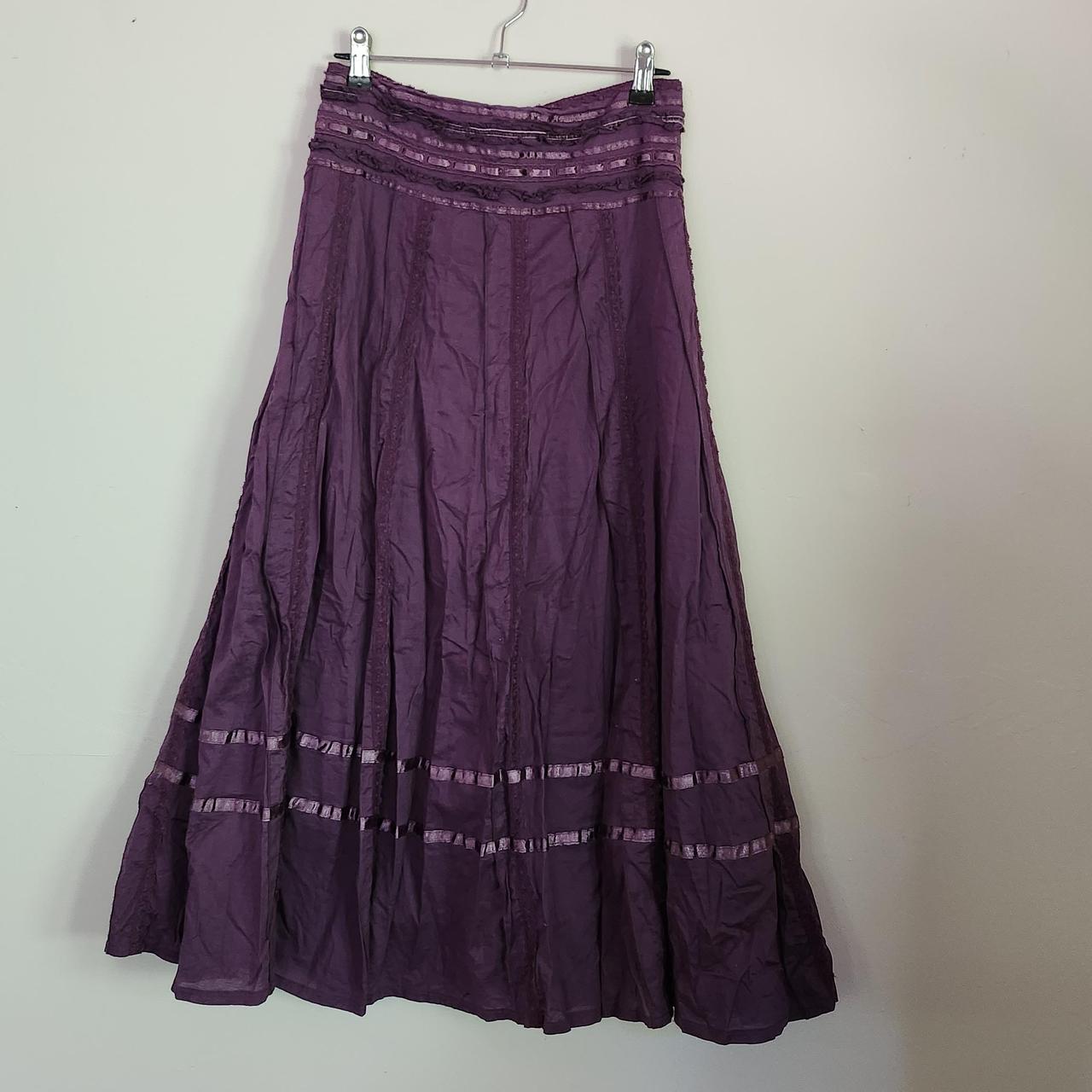 Cute fairy cottagecore purple maxi lace skirt. Size... - Depop