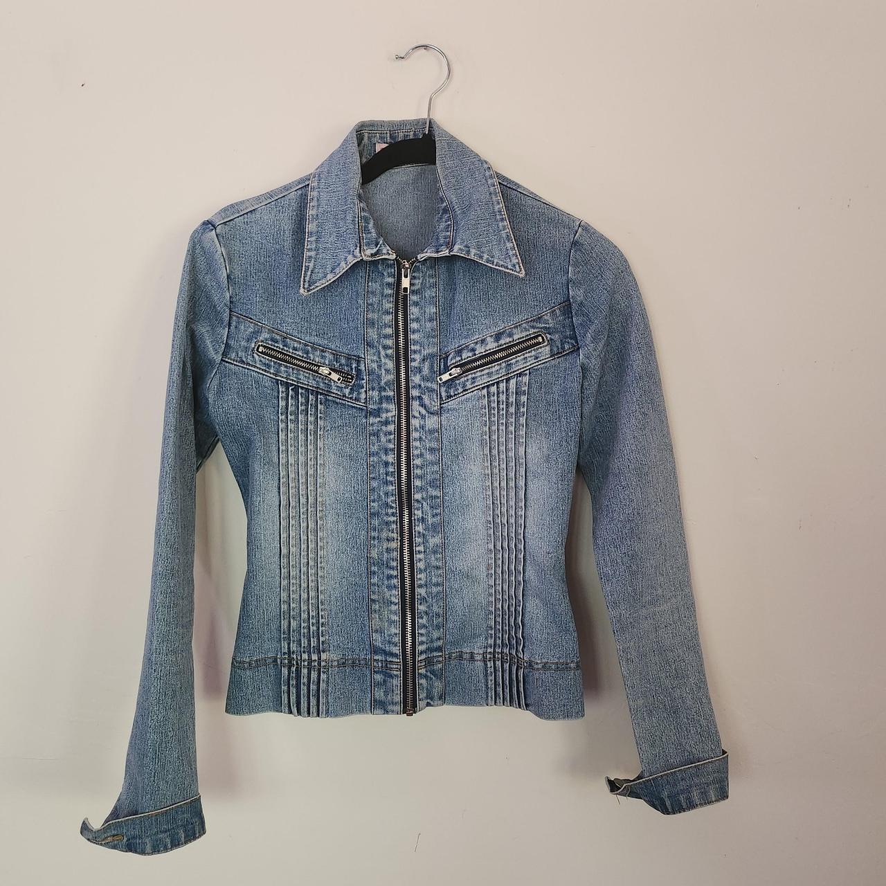 Y2k Supre motor style denim jacket. Size Xs. Fits a... - Depop