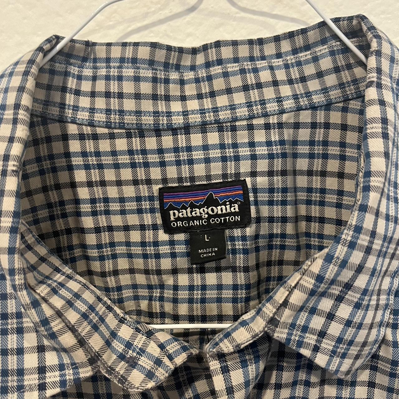 Patagonia Vented Hiking Shirt Mens Large Cream Plaid - Depop