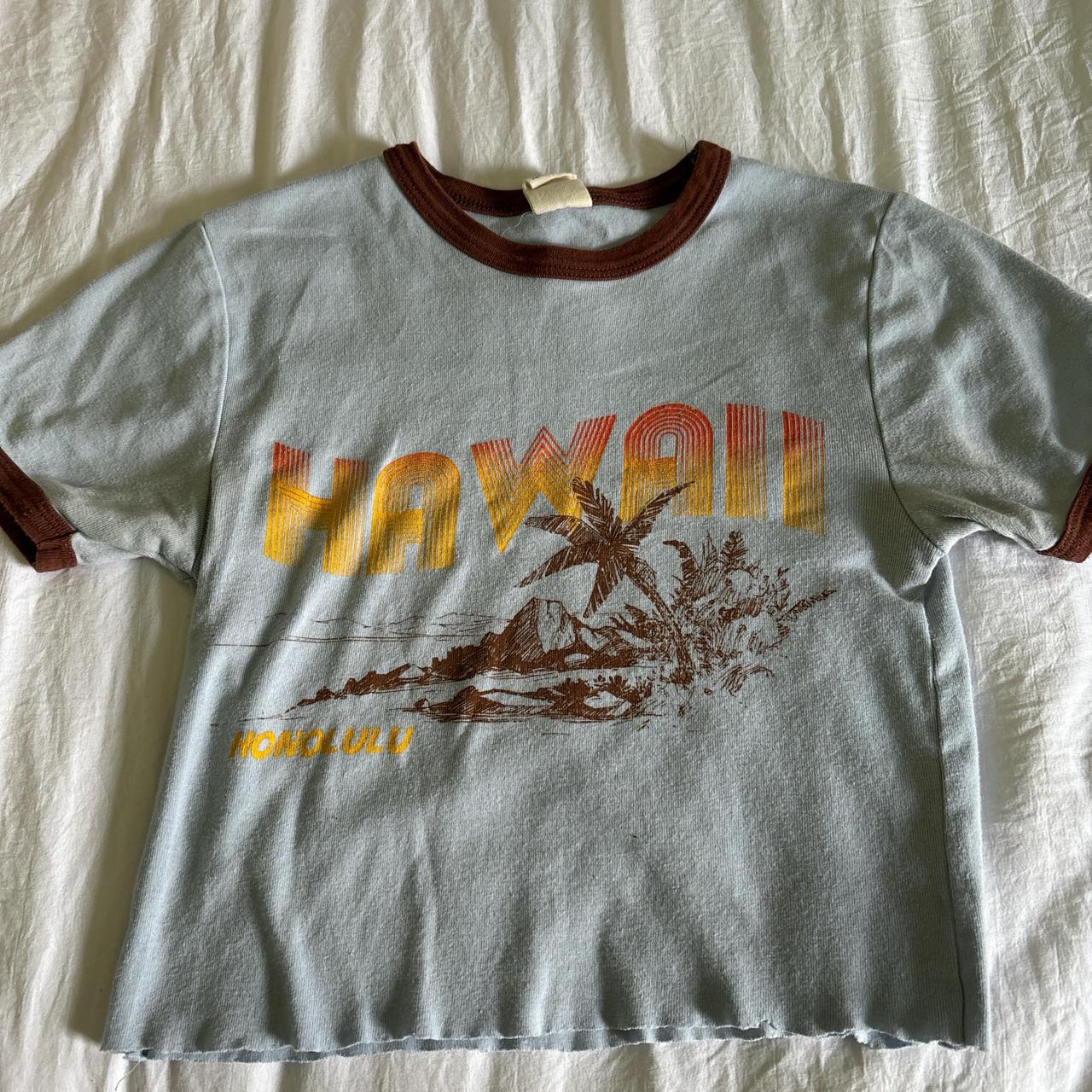 blue and brown crop top urban outfitter size... Depop