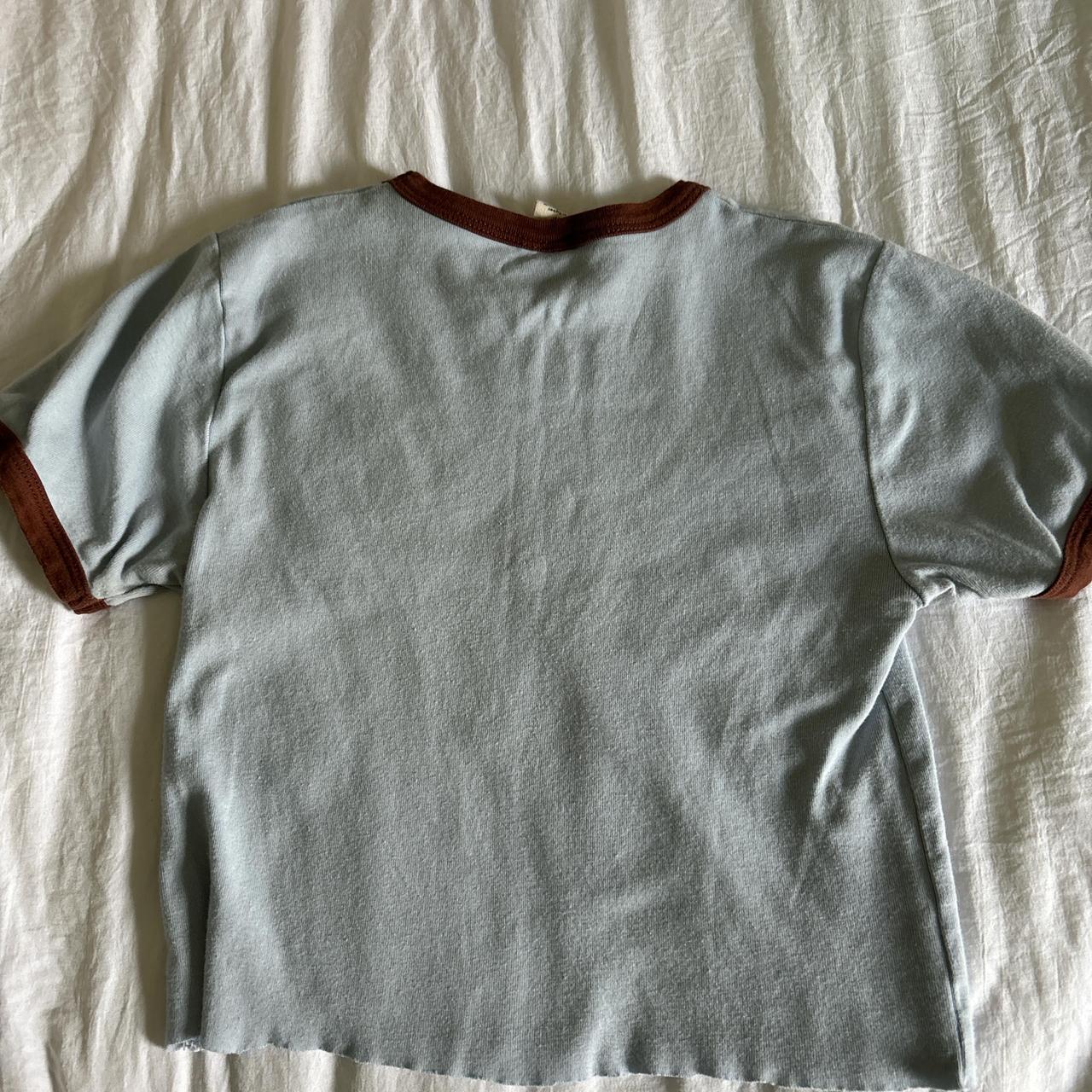 blue and brown crop top urban outfitter size... Depop