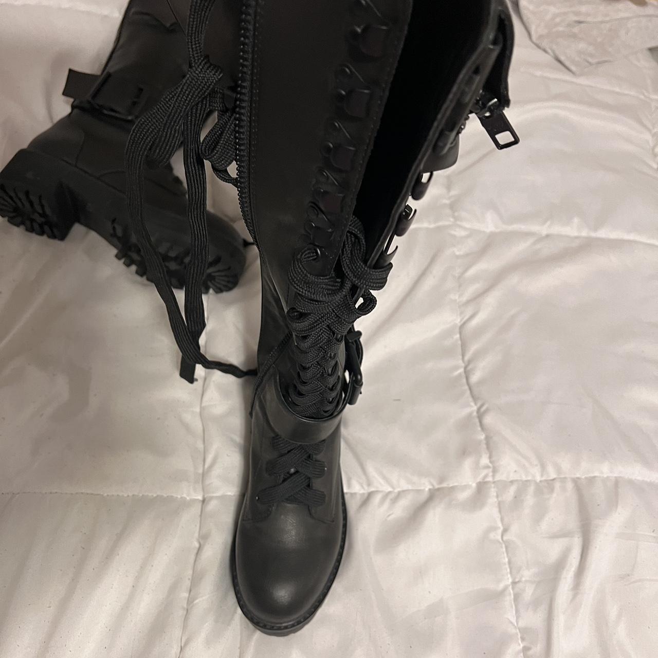 Current Mood Pocket Knee High Combat Boots