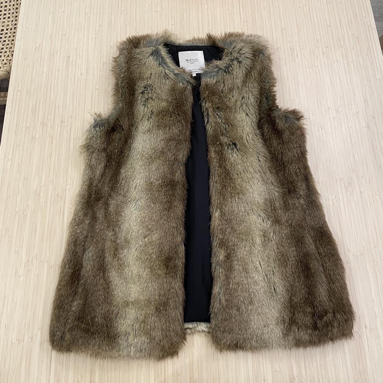 Zara Trafaluc Faux Fur Vest Zara Brown Faux Fur Vest With Pockets