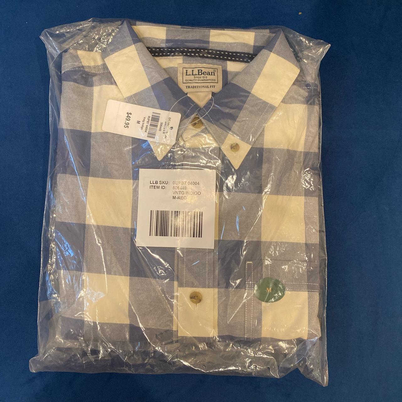 BRAND NEW LL BEAN button-up shirt. Medium. Plaid. - Depop