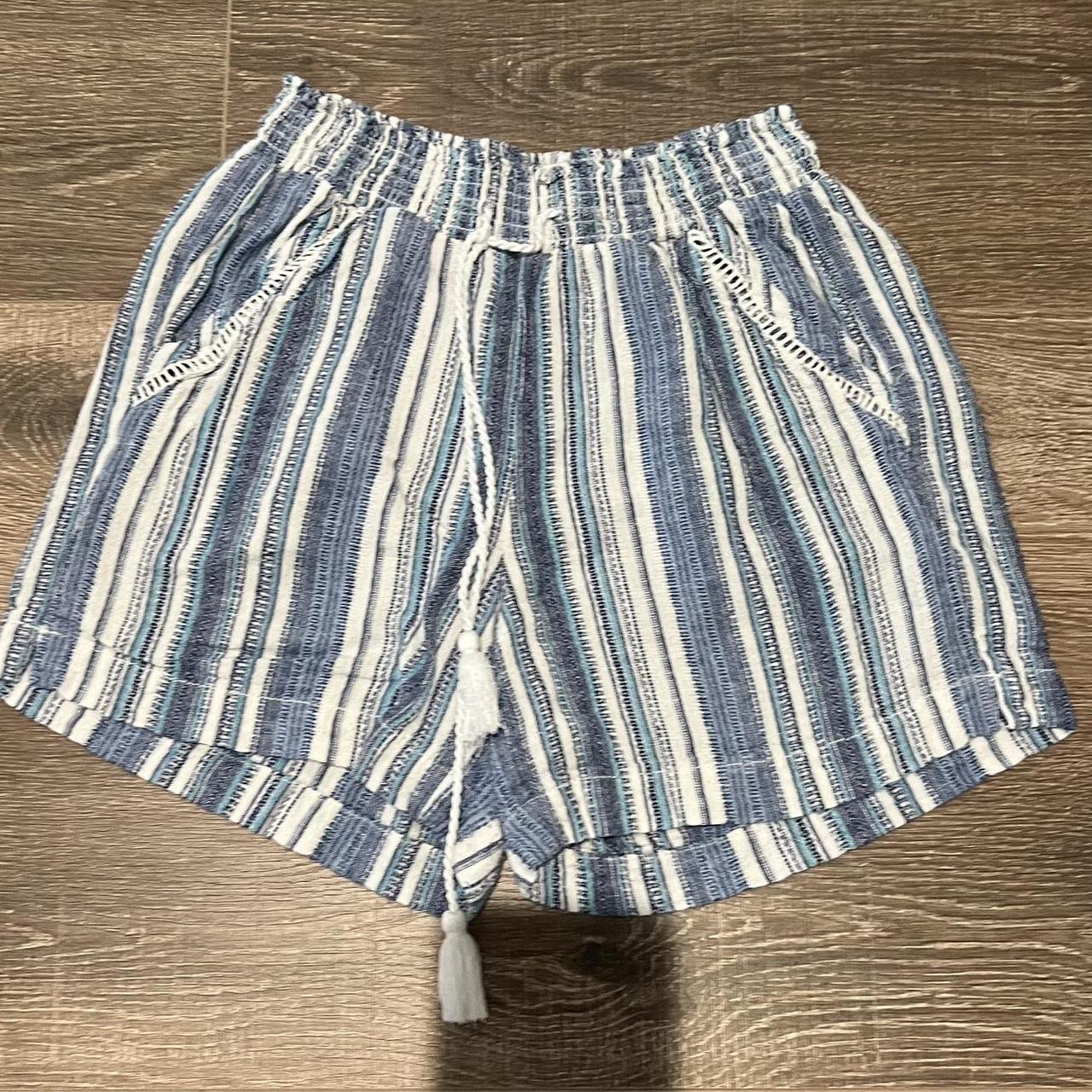 Striped Flowy Shorts With Tie String and Pockets