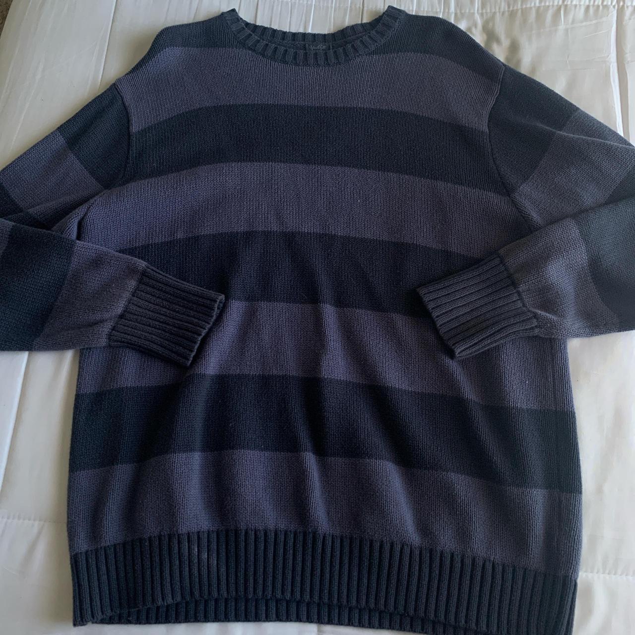 Brandy Melville Blue And Black Striped Sweater No Depop