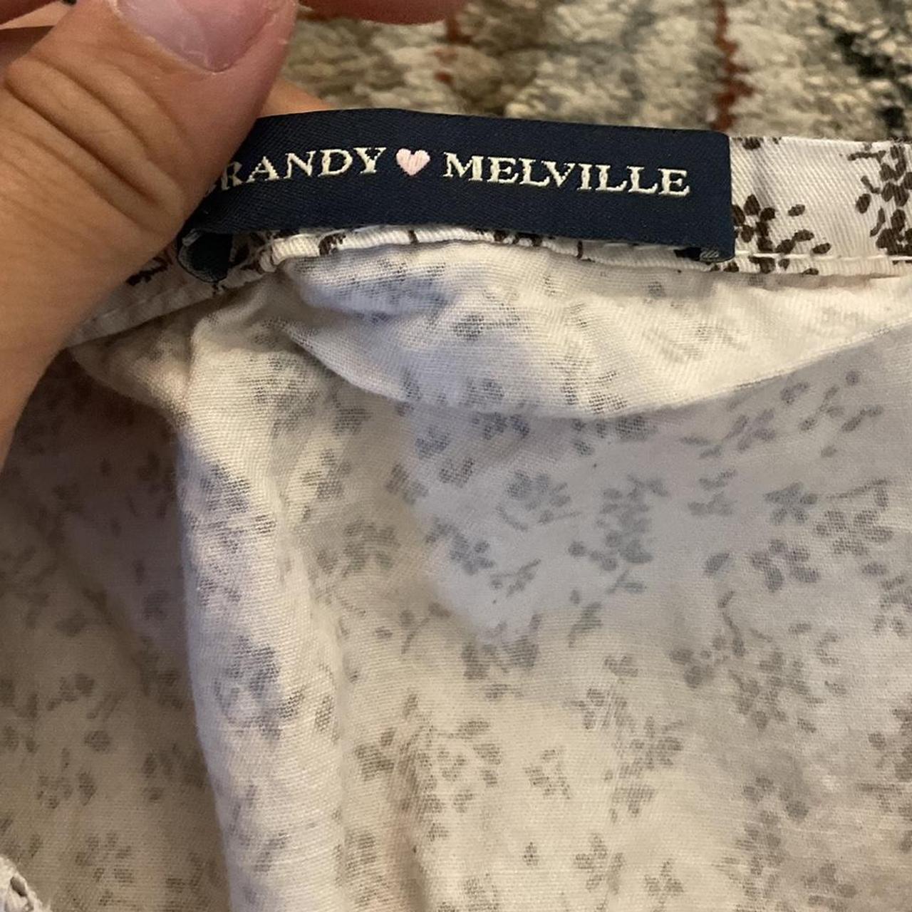 Brandy Melville Babydoll Tank Cream With Brown Depop