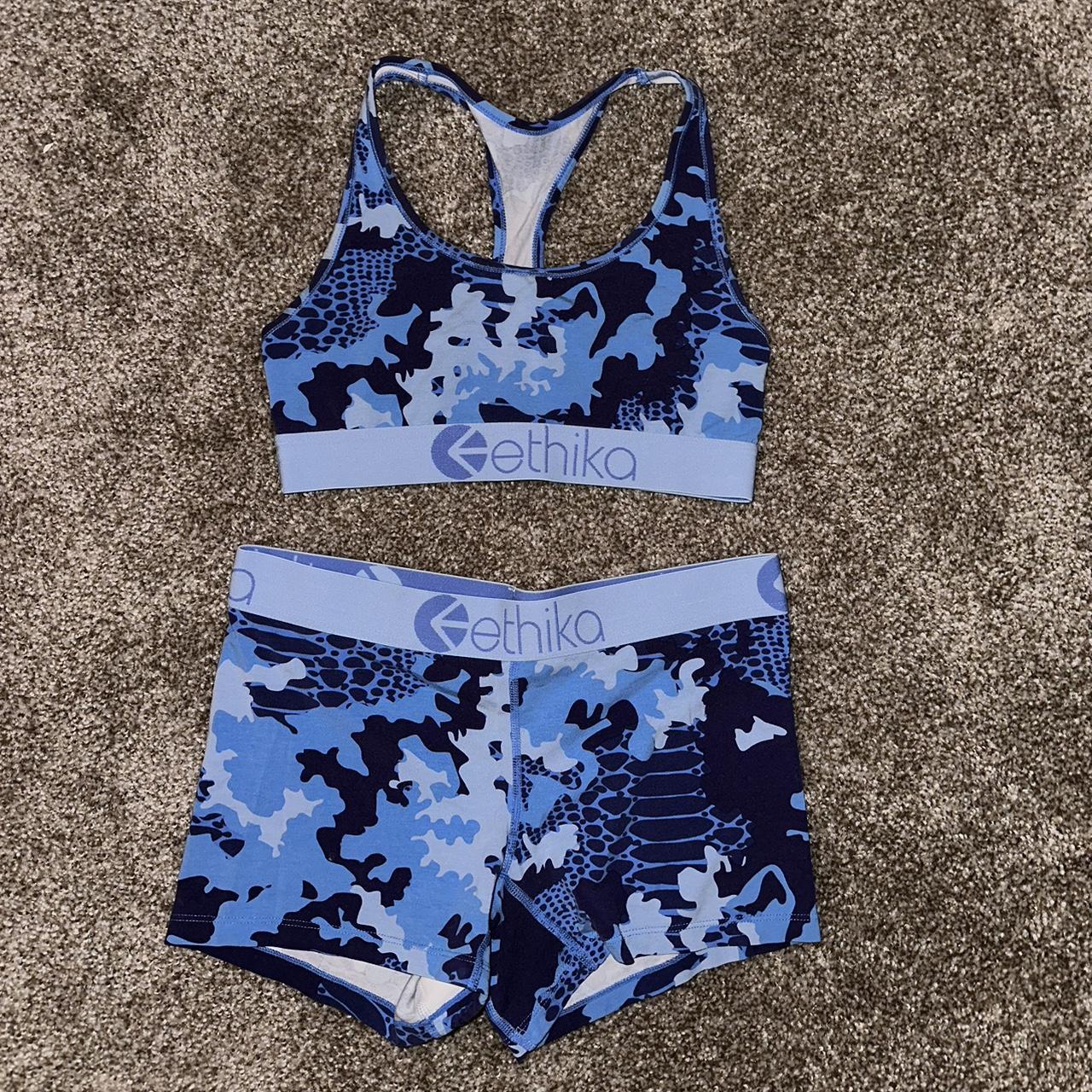 Camo Ethika Sports Bra Set Small Worn decently,... Depop