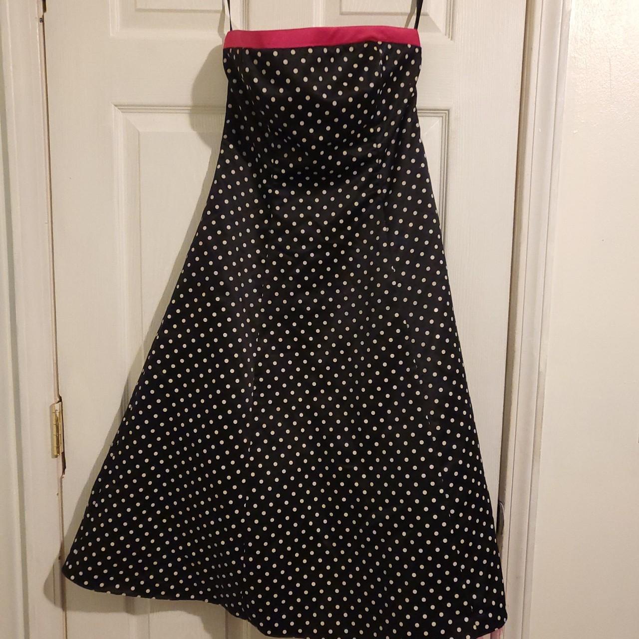 Vintage polka dot dress with lace up back Branded Depop