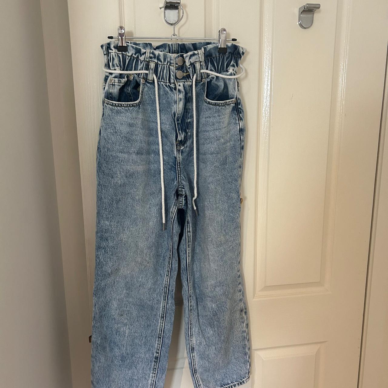 Wide Leg Paper-bag Jeans