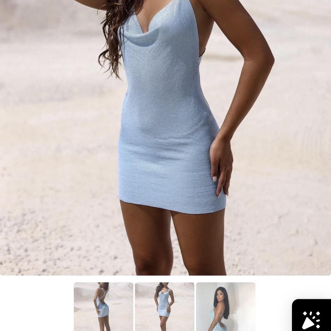 Oh Polly Women's Blue Dress Depop