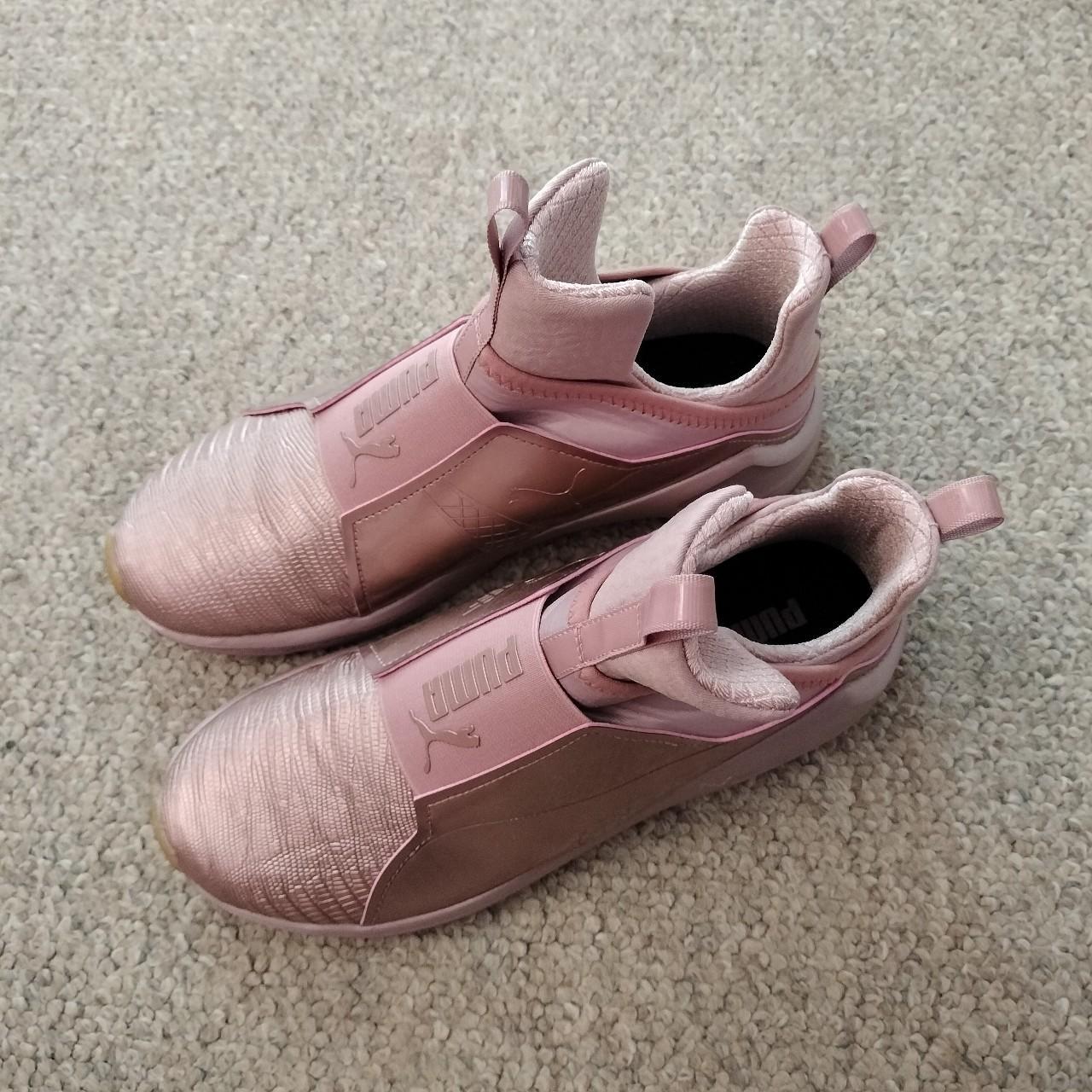 PUMA FIERCE METALLIC HIGH TOP SNEAKERS IN ROSE. Depop