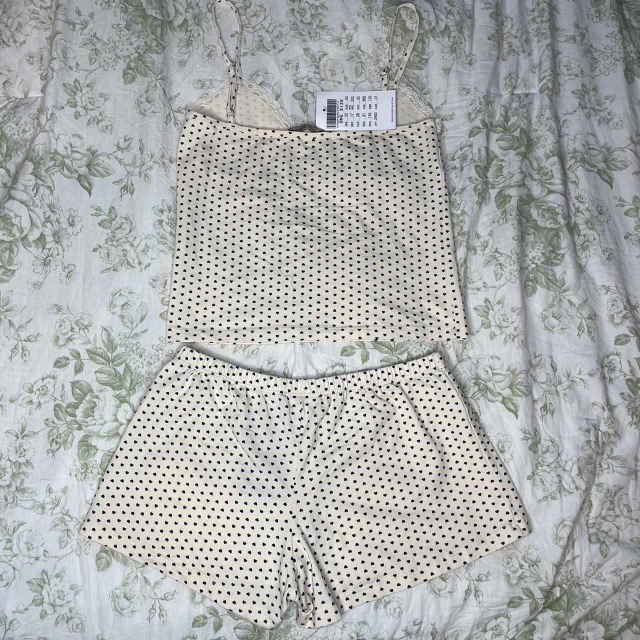 Brandy melville heart pajama set #coquette - Depop