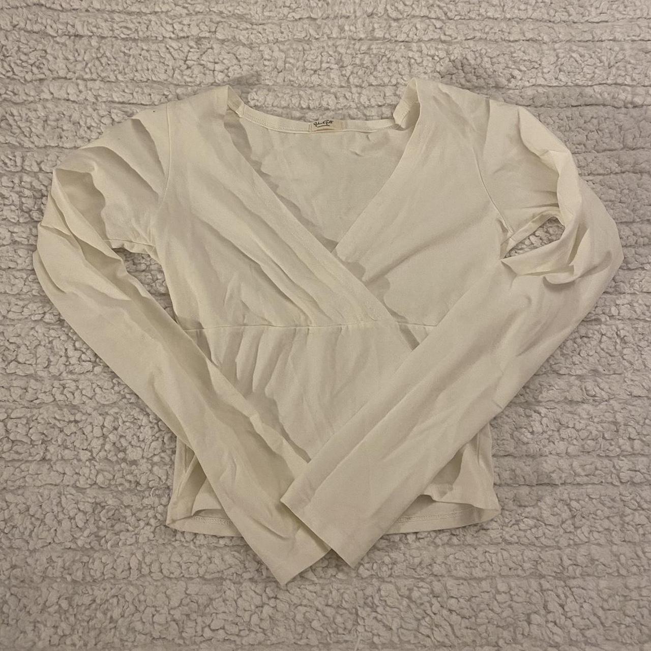 Brandy Melville amara long sleeve top: -size: one... - Depop