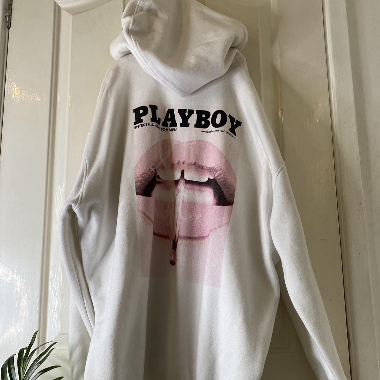 Missguided Women's Pink and White Hoodie | Depop