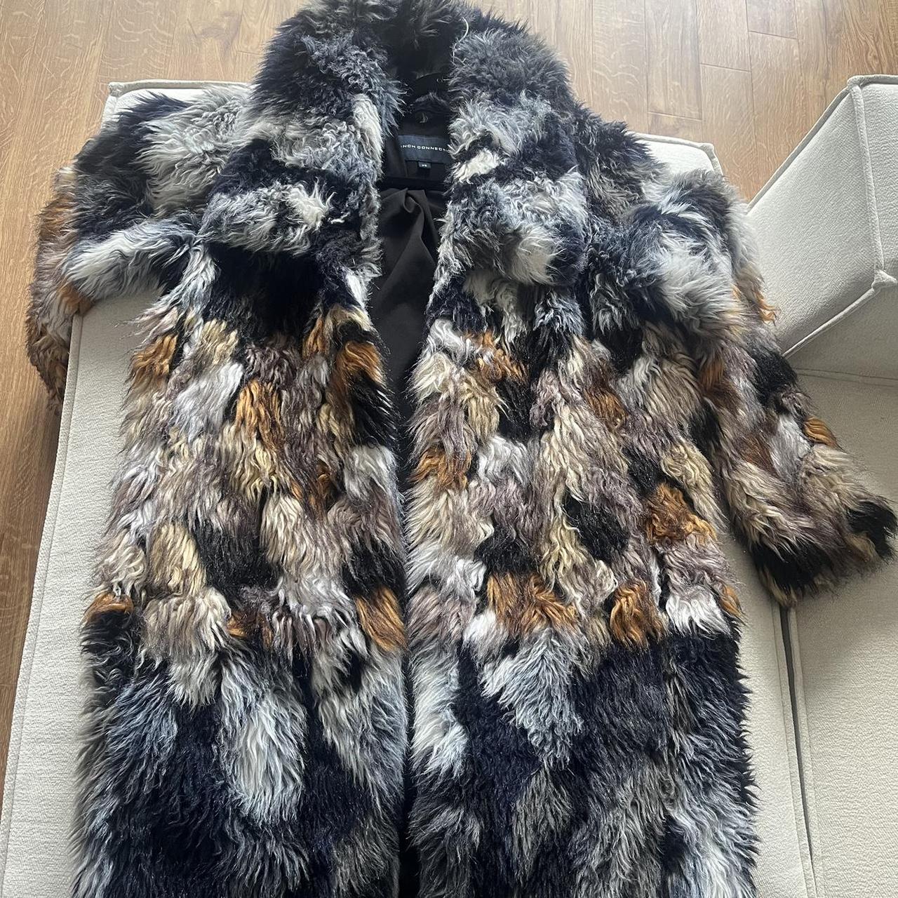 French Connection Faux Leather Jacket with Faux Fur. Depop