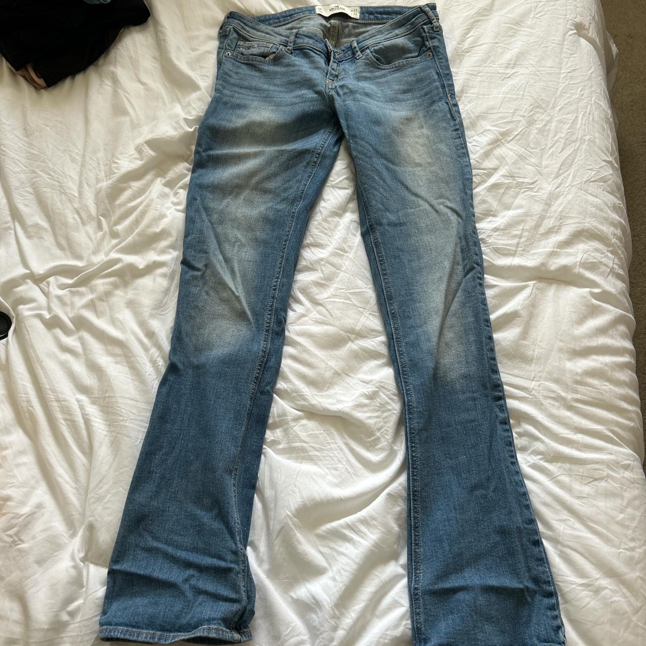 skinny flared low rise hollister jeans w27 L33 - Depop