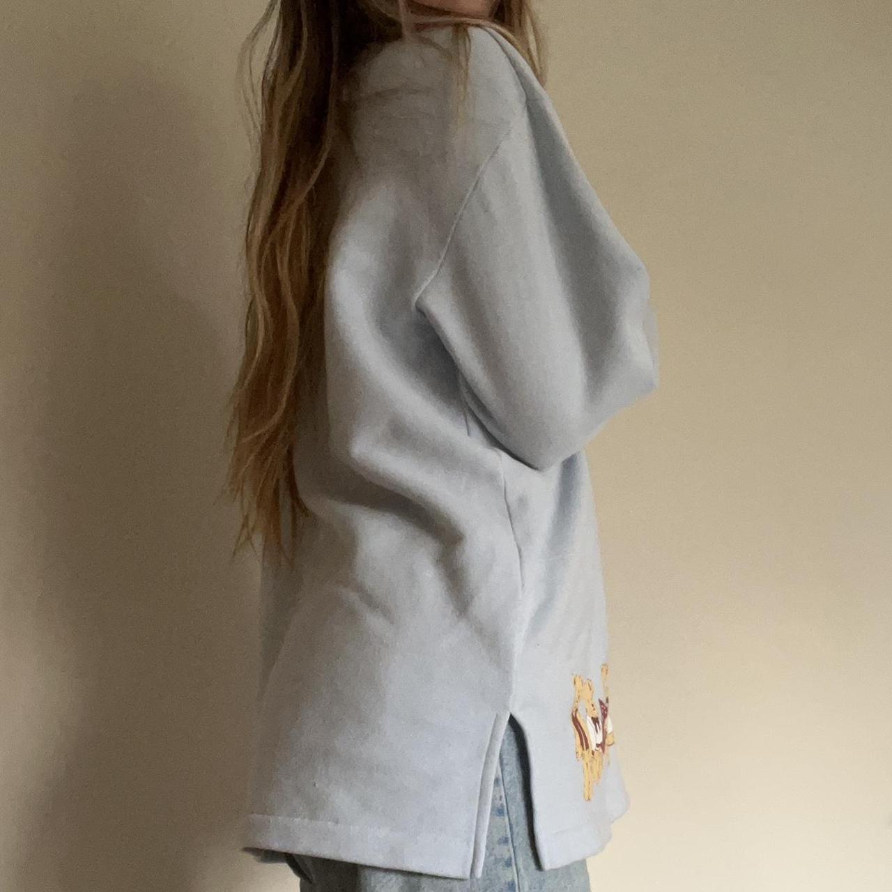 Vintage baby blue oversized jumper with teddy bear... Depop