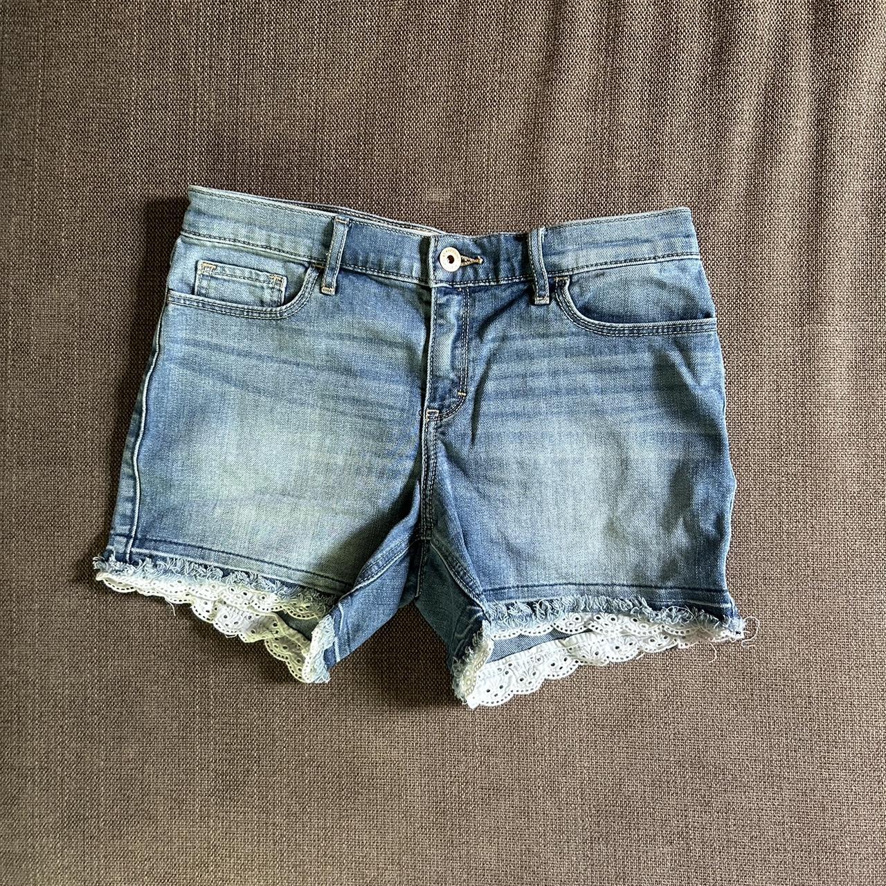 Super cute frilled Abercrombie Kids denim... - Depop