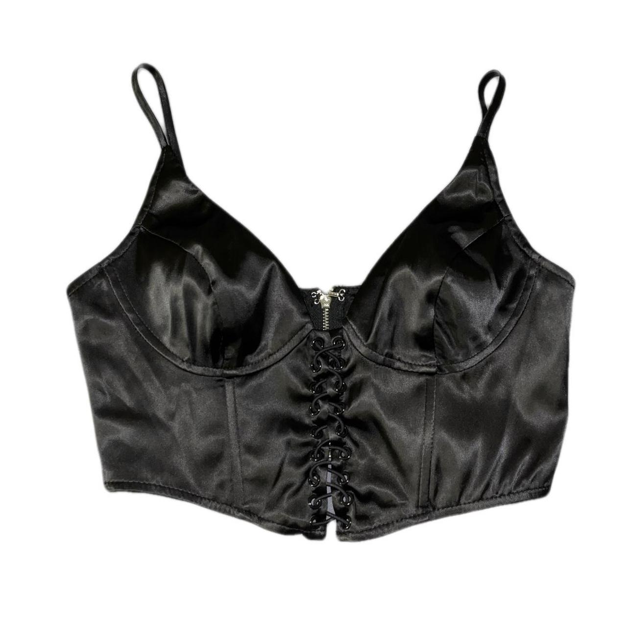 Black Zip up Corset Top Princess Polly Size 4,... Depop