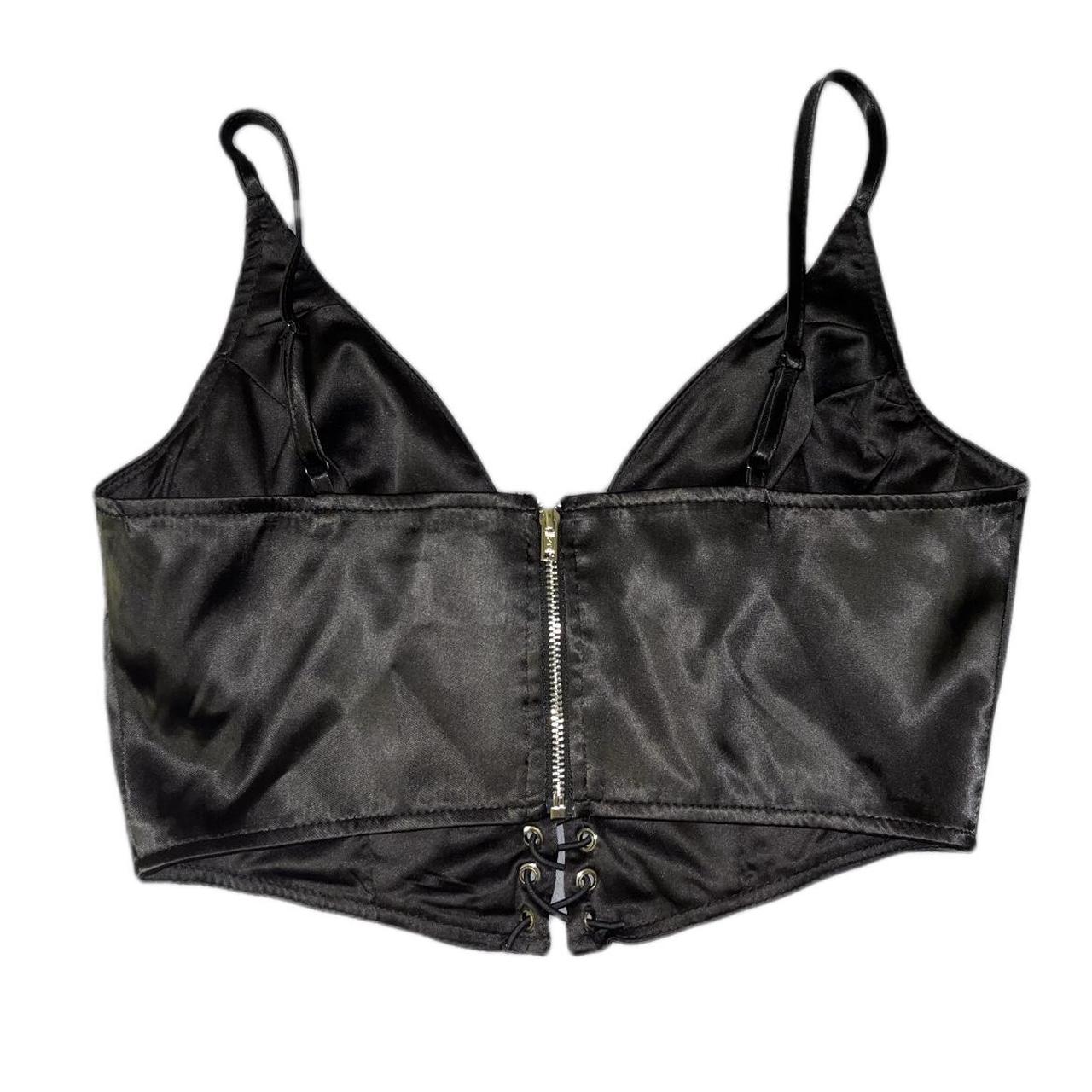 Black Zip up Corset Top Princess Polly Size 4,... Depop