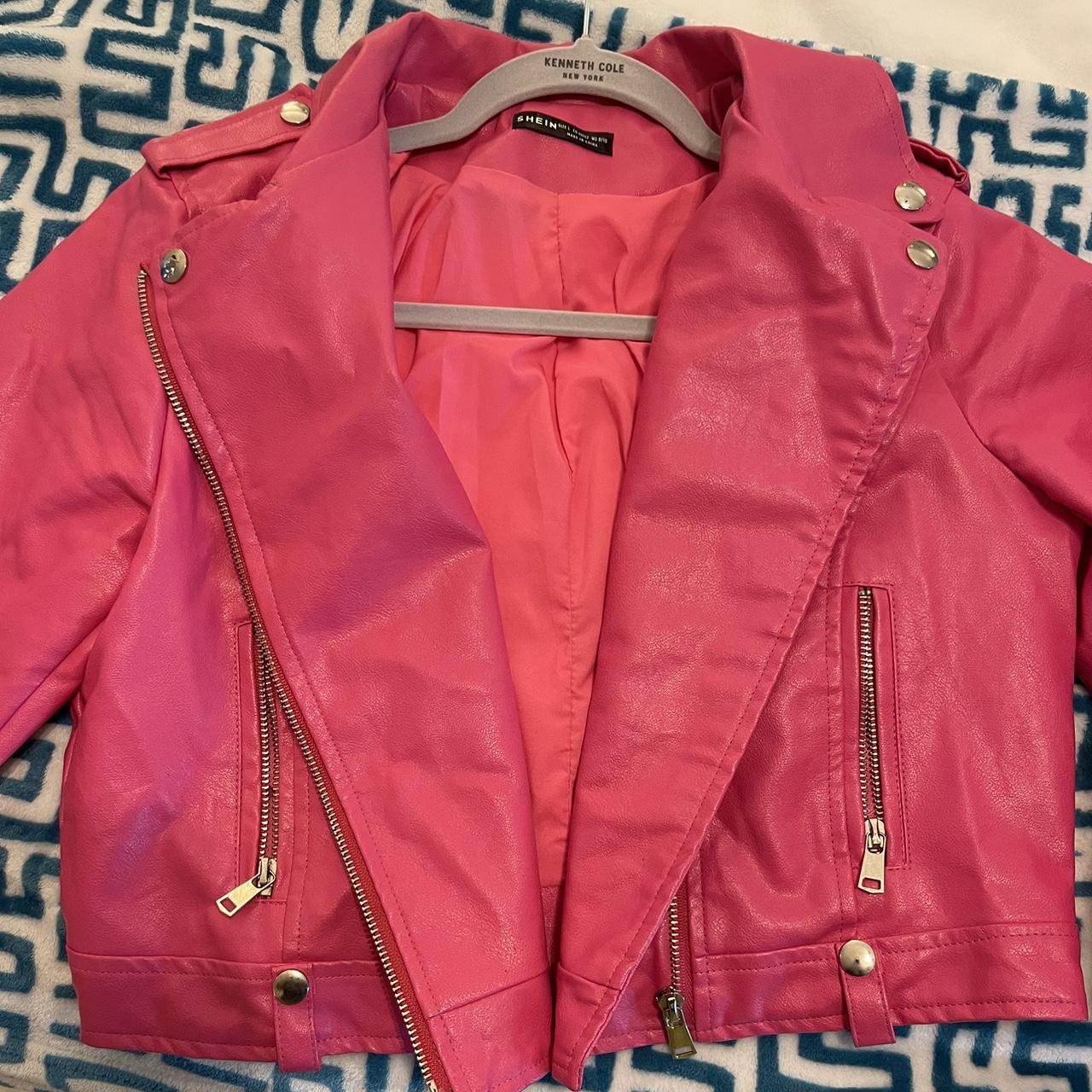 Pink leather shein jacket. Worn only once for a... Depop
