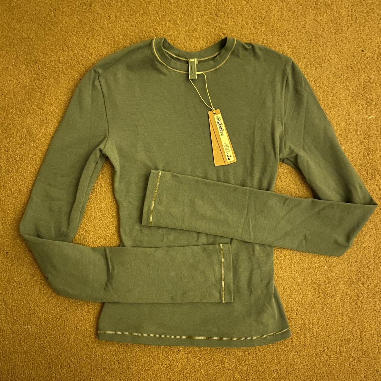 SKIMS cotton jersey long sleeve tshirt in kyanite/... Depop