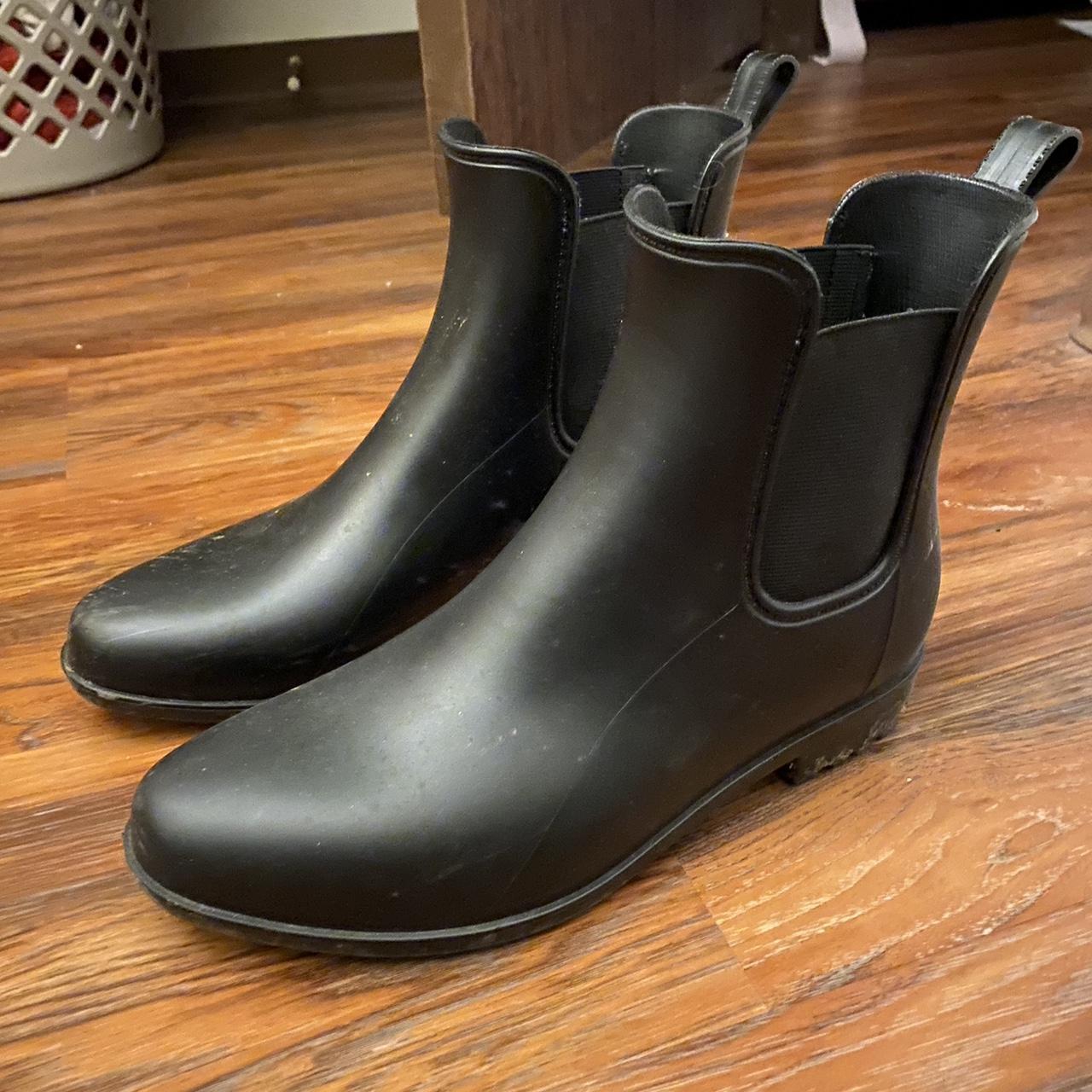 matte black chelsea rain boots