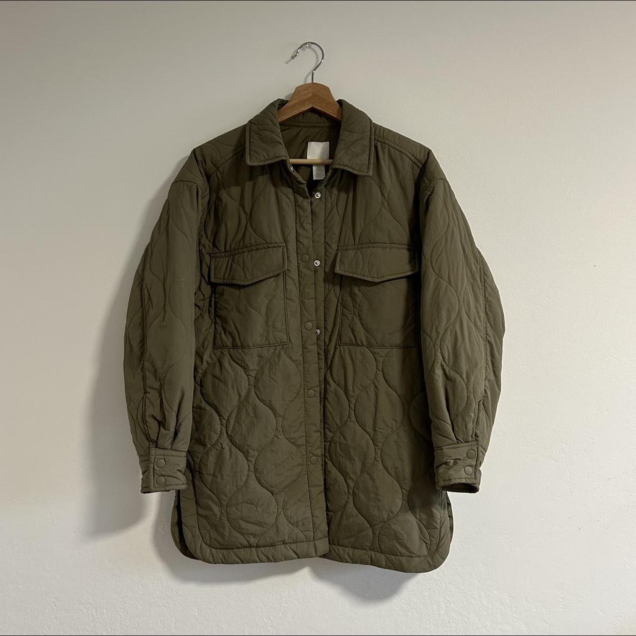 H&M Women's Khaki and Green Jacket Depop