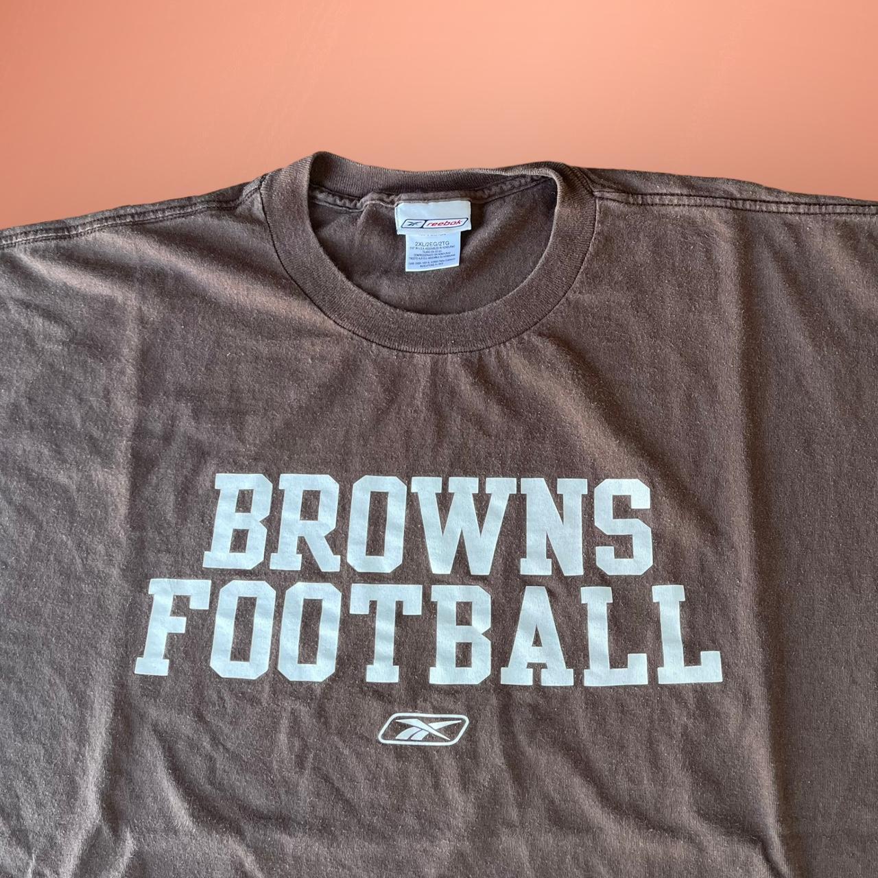 Vintage 2000s Cleveland Browns Logo Brown T Shirt In - Depop