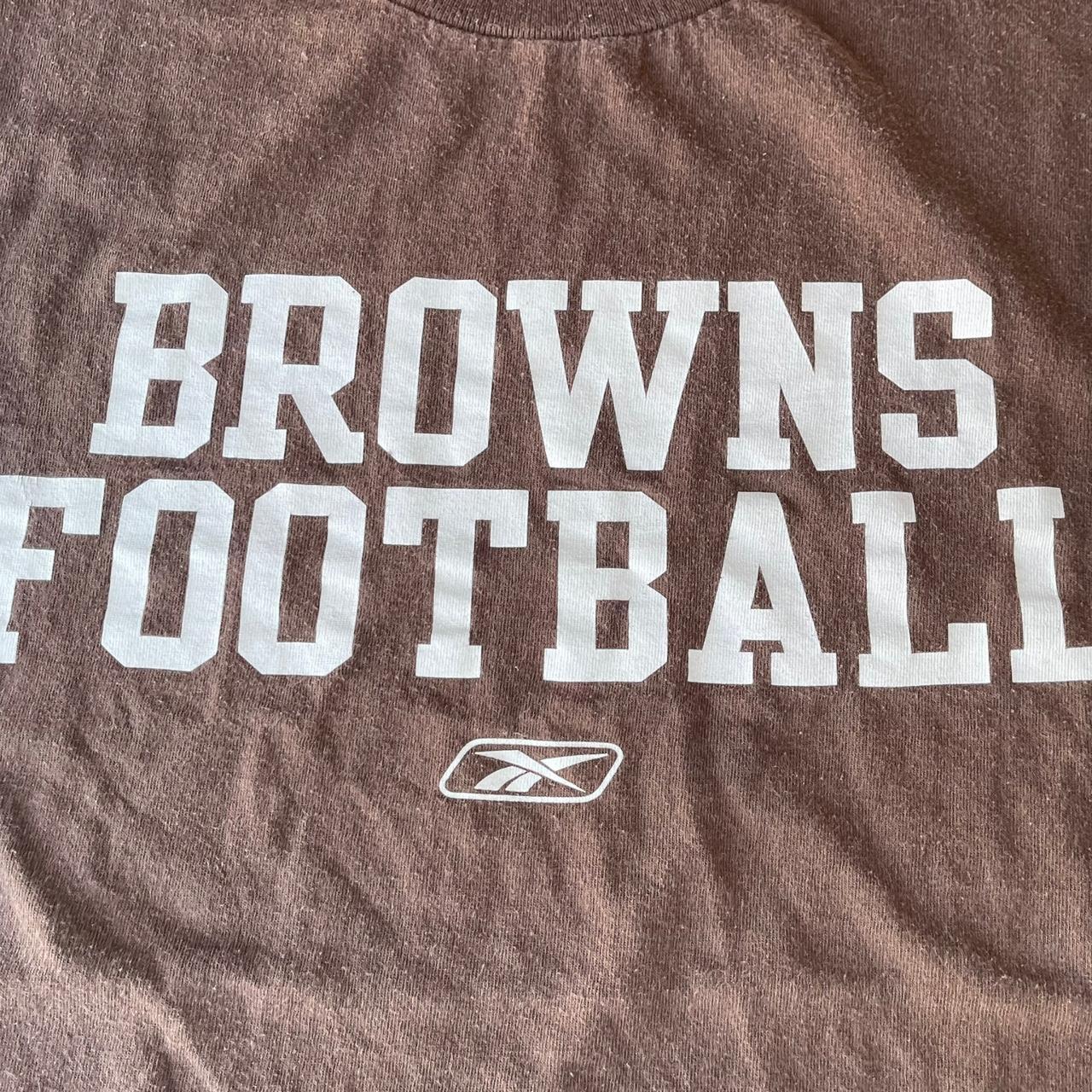 Vintage 2000s Cleveland Browns Logo Brown T Shirt In - Depop