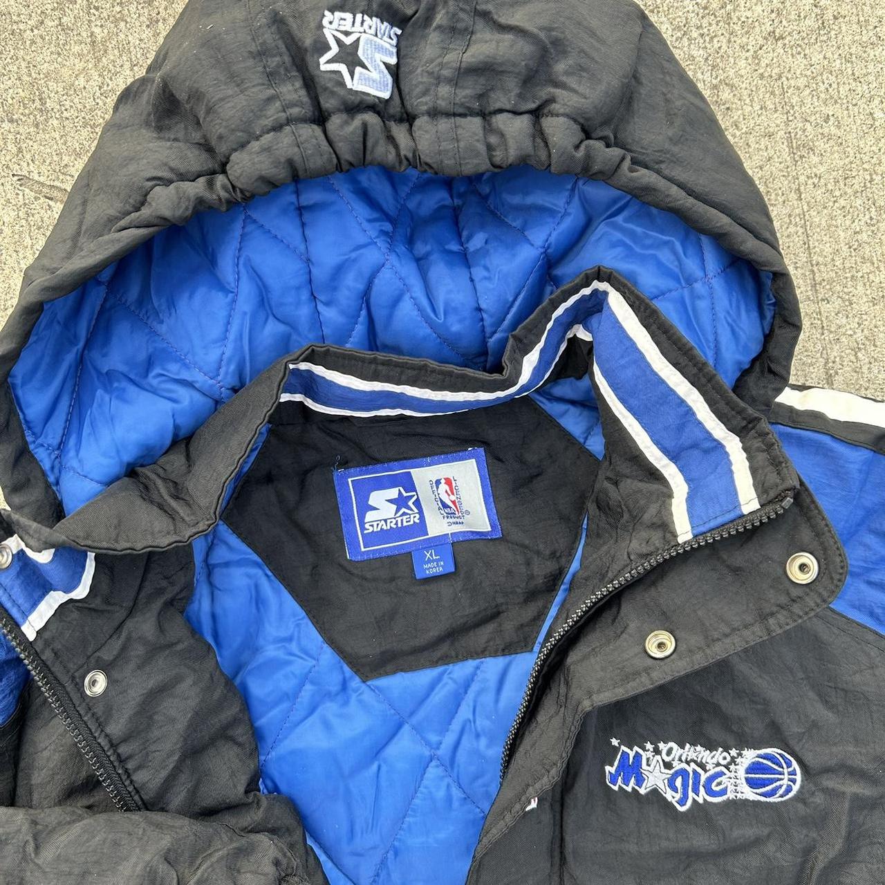 Orlando Magic Starter Jacket Vintage 90s Blue and... Depop