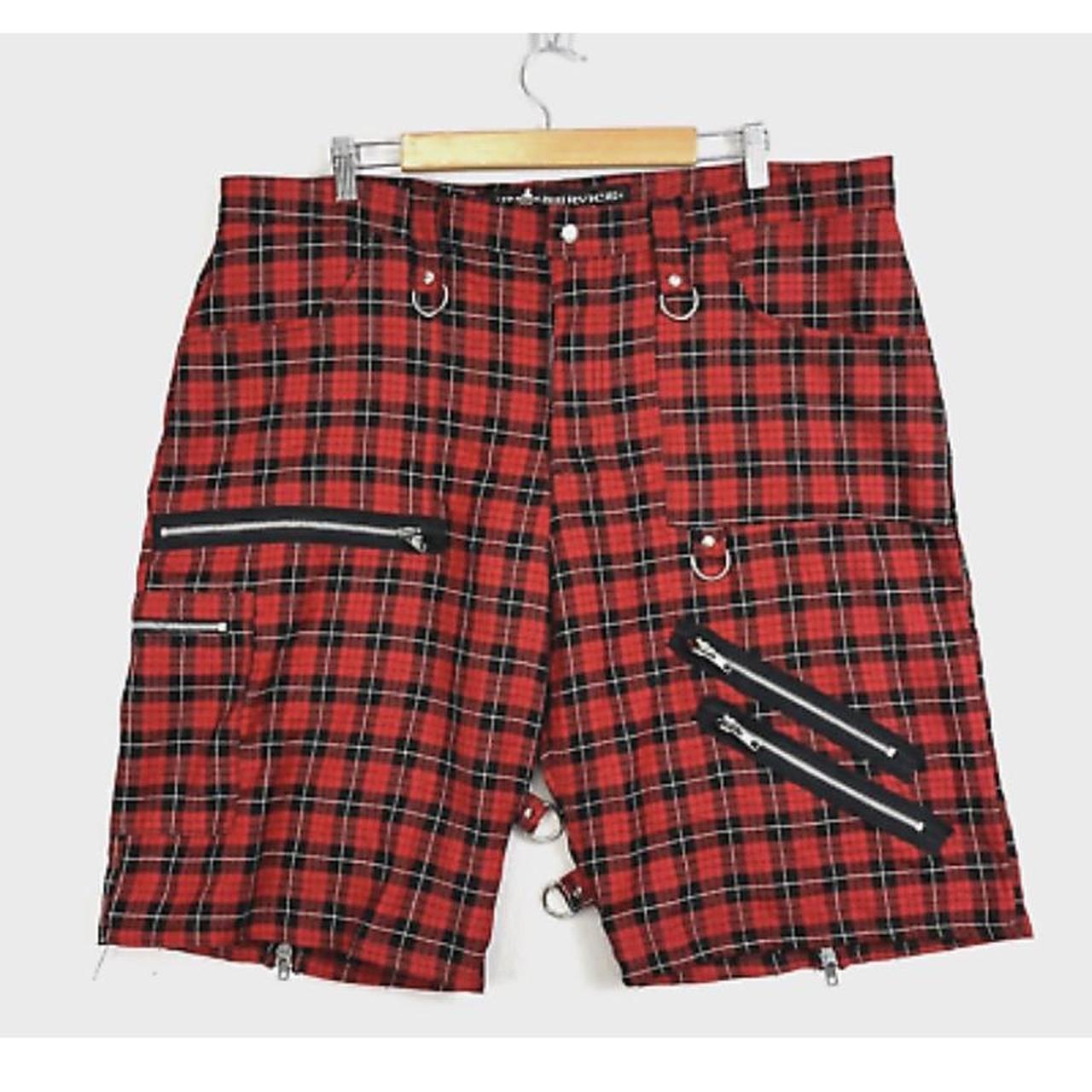 Lip Service Men's Red And Black Shorts | Depop